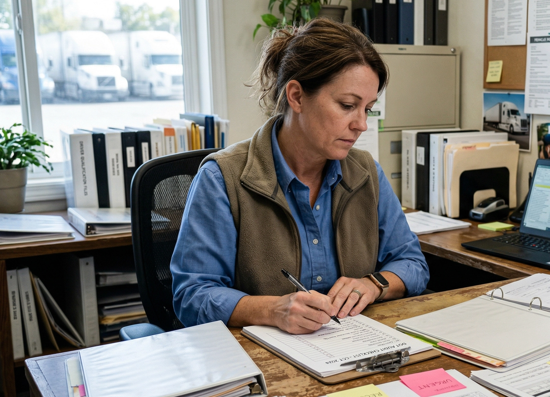 audit woman doing paperwork