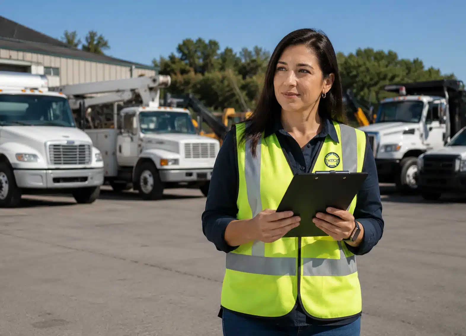Happy-truck-driver-fleet-owner NTC professional at an industrial yard