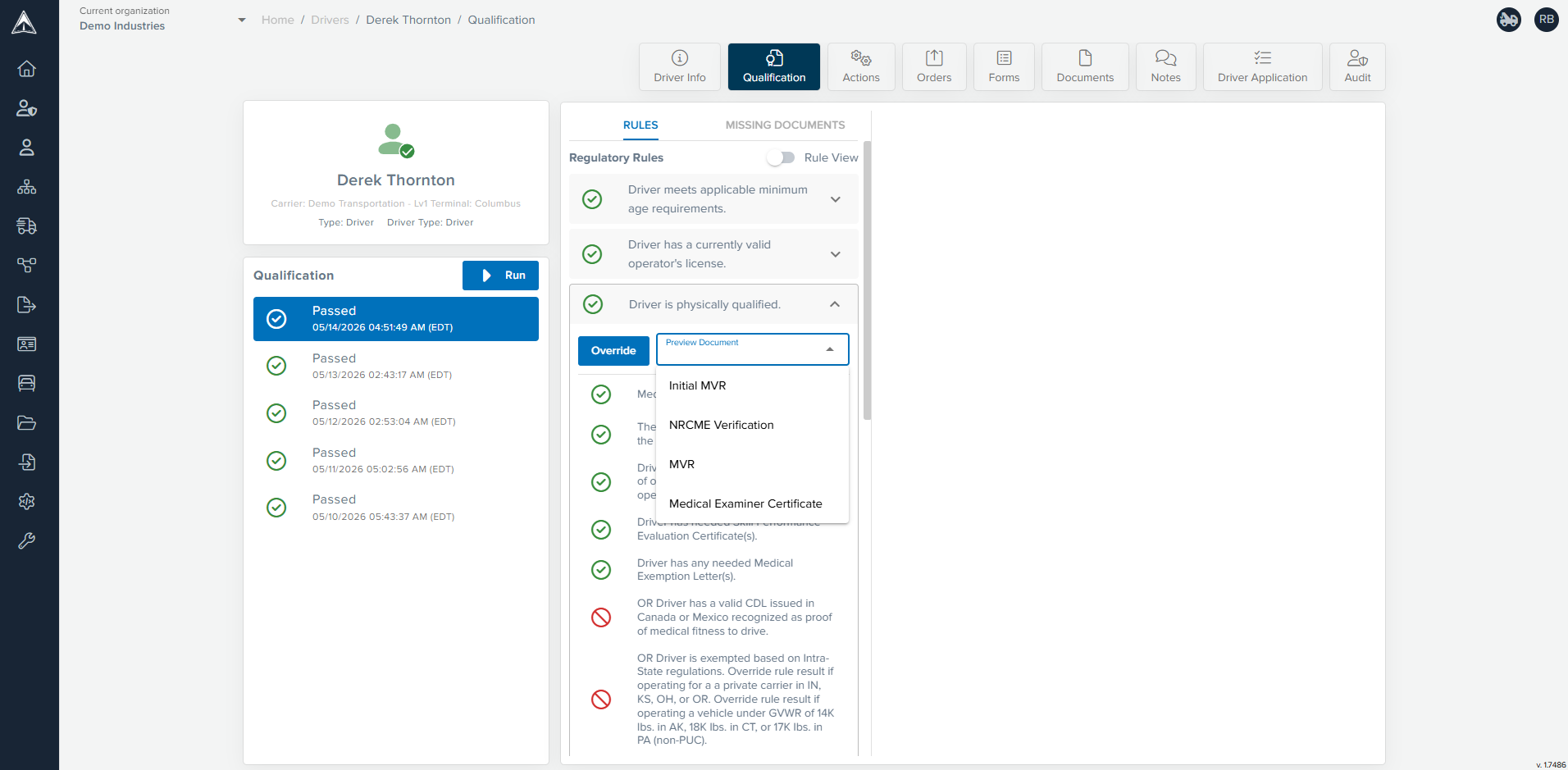Safety Navigator Screenshot 8 Qualification on Multiple Documents