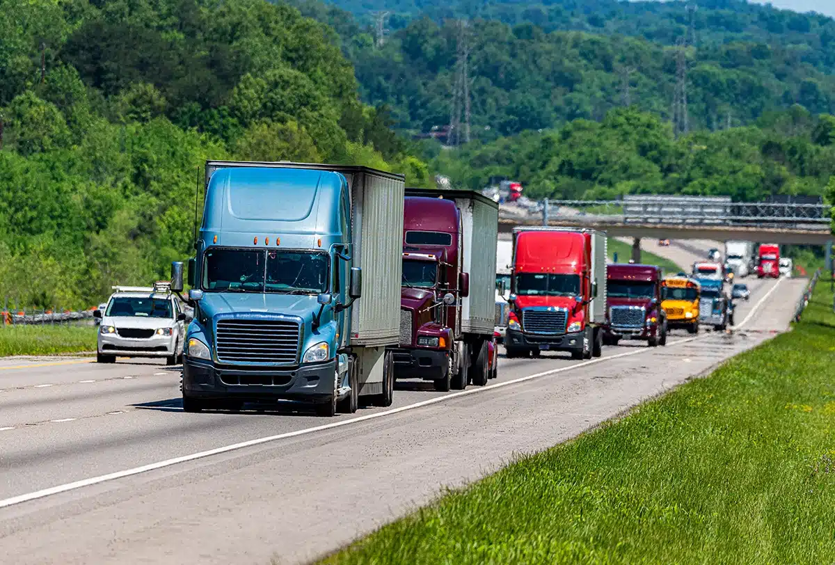 Trucks on highway